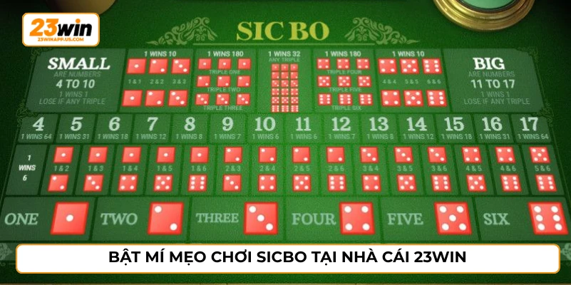 Bật mí mẹo chơi sicbo tại nhà cái 23WIN