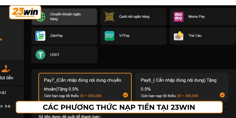 Cổng game hỗ trợ nhiều phương thức nạp tiền phổ biến